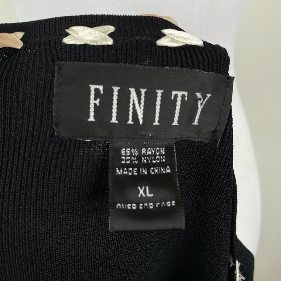 NWT Finity Black Sweater Woven Neckline Sz. XL - Picture 8 of 9